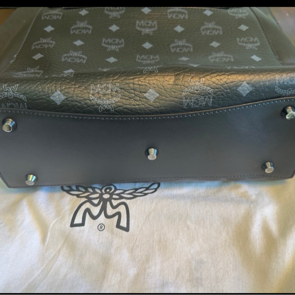 MCM Black Studded Satchel - Picture 2 of 12